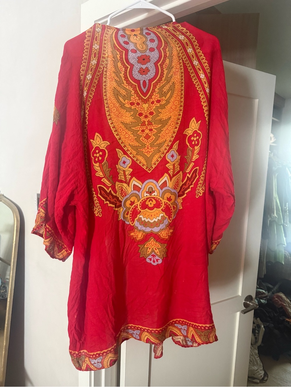 Red Boho Embroidered kimono